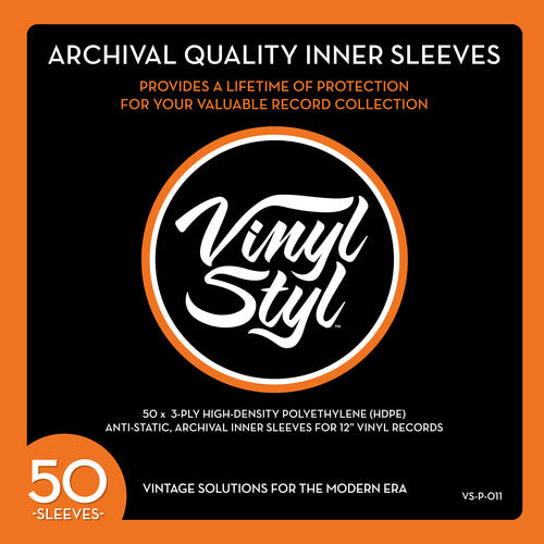Vinyl Styl™ 12 Inch Vinyl Record Archive Quality Inner Sleeves - 50 Count