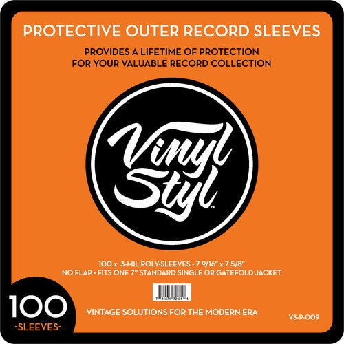 Vinyl Styl™ 45 RPM Vinyl Record Protective Outer Sleeves - 7" - 100 Count